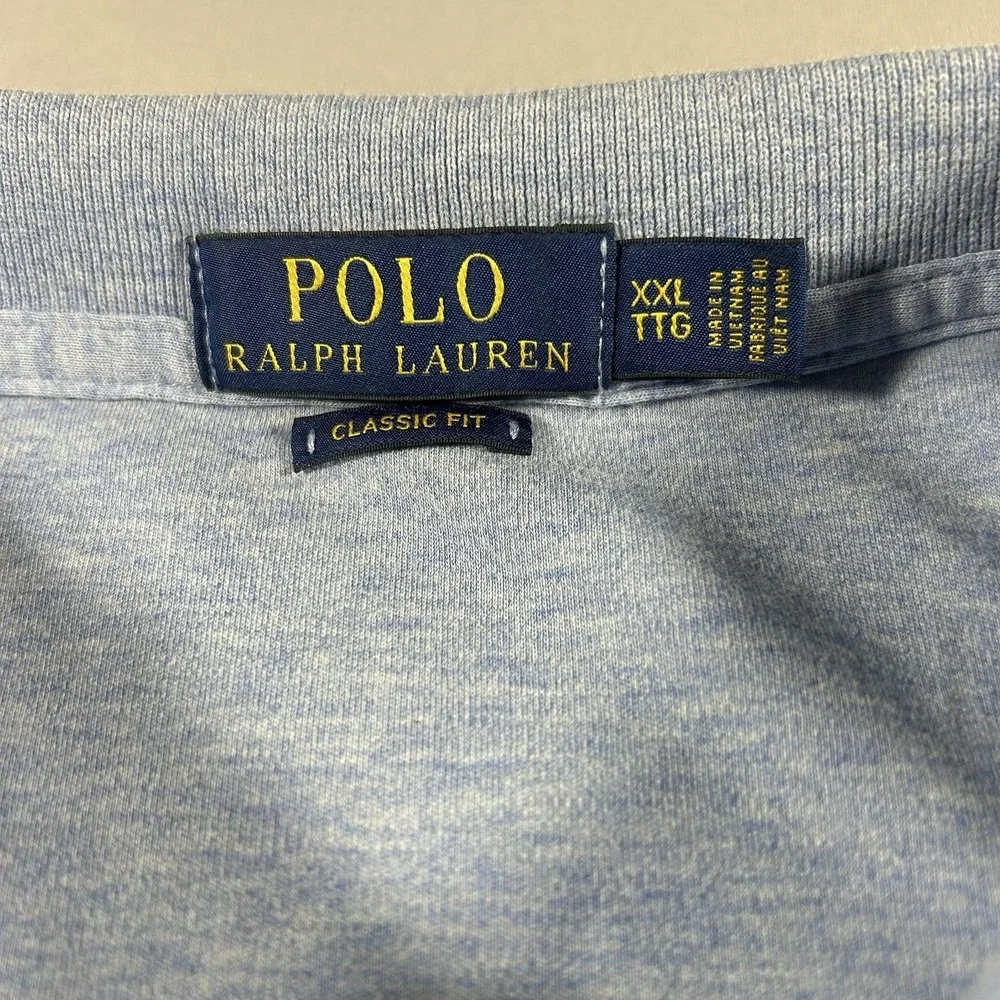 Mens‎ Polo Ralph Lauren Classic Fit Polo Shirt Blue XXL Cotton Logo